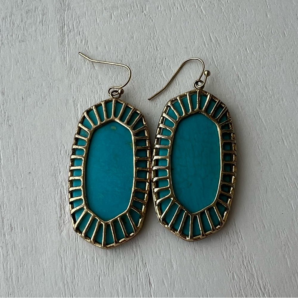Kendra Scott Turquoise earrings with gold accent